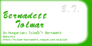 bernadett tolmar business card